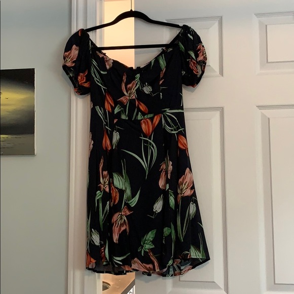 On or off shoulder floral mini dress. - Picture 2 of 4